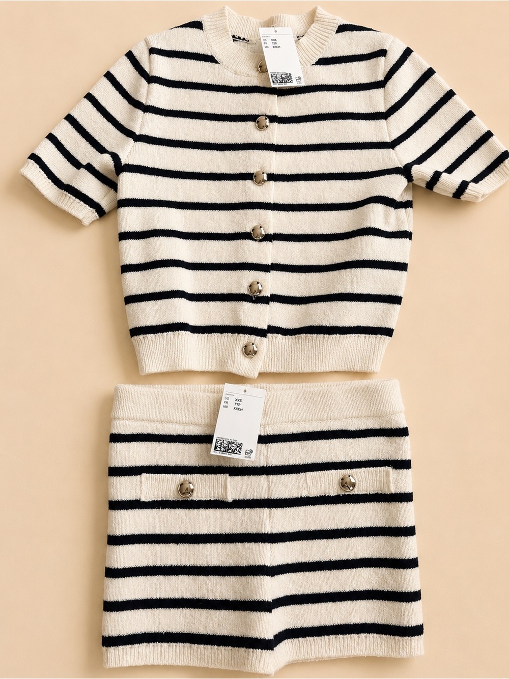 H&M Striped Knit 2-Piece Set | NWT | XXS (2XS) | Coastal Chic